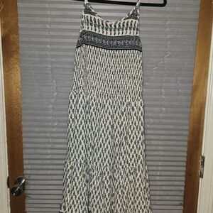 Bohemian Maxi Dress in Blue and White